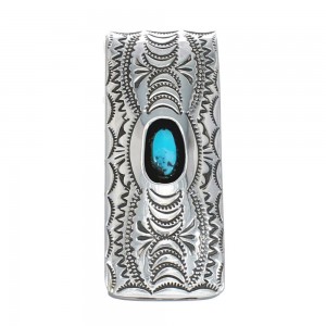 Native American Turquoise Authentic Sterling Silver Money Clip JX129058