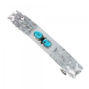 Native American Navajo Turquoise Sterling Silver Hair Barrette JX129040