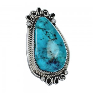Genuine Sterling Silver Navajo Turquoise Ring Size 10 JX128982