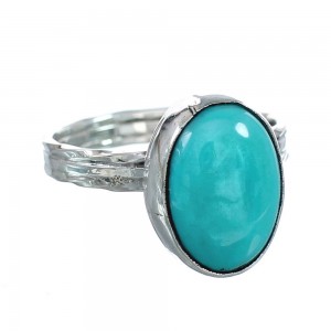 Native American Turquoise Sterling Silver Ring Size 7 JX129018
