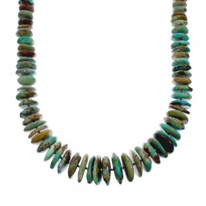 Native American Sterling Silver Turquoise Bead Necklace JX129219