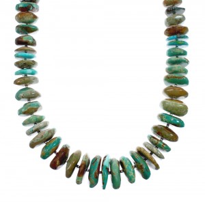 Native American Sterling Silver Turquoise Bead Necklace JX129216