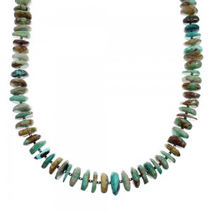 Native American Sterling Silver Turquoise Bead Necklace JX129226
