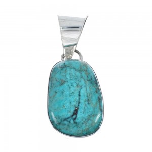 Native American Navajo Sterling Silver And Turquoise Pendant AX129324