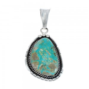 Turquoise Authentic Sterling Silver Navajo Pendant AX129390
