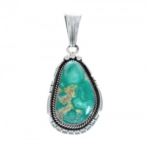 Turquoise Authentic Sterling Silver Navajo Pendant AX129391