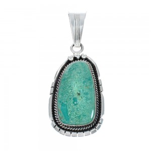 Turquoise Authentic Sterling Silver Navajo Pendant AX129392