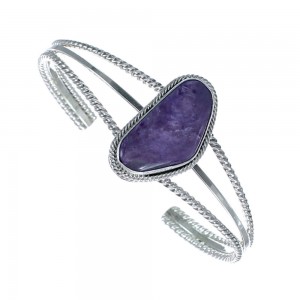 Navajo Charoite And Sterling Silver Cuff Bracelet AX129467