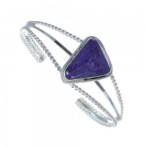 Navajo Charoite And Sterling Silver Cuff Bracelet AX129468