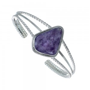 Navajo Charoite And Sterling Silver Cuff Bracelet AX129469