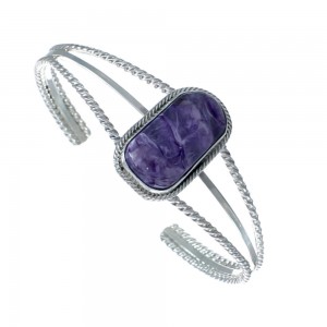 Navajo Charoite And Sterling Silver Cuff Bracelet AX129470