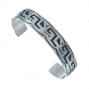 Native American Navajo Sterling Silver Cuff Bracelet AX129478