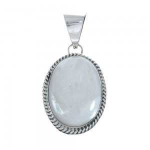 Native American Navajo Sterling Silver And Mother of Pearl Pendant JX129851