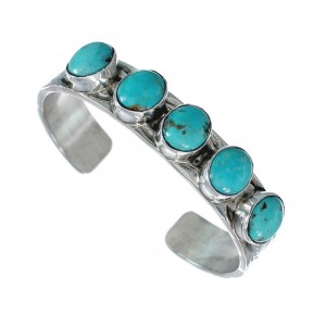 Navajo Turquoise Multistone Sterling Silver Cuff Bracelet AX129790