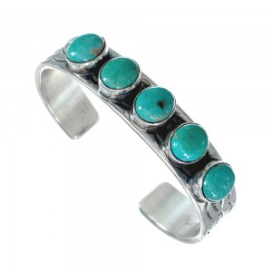 Navajo Turquoise Multistone Sterling Silver Cuff Bracelet AX129791