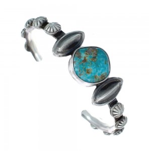 Native American Sterling Silver Turquoise Cuff Bracelet AX129803
