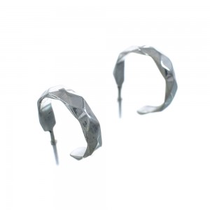 Native American Twisted Sterling Silver Post Hoop Earrings AX129513