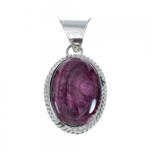 Native American Purple Oyster Sterling Silver Pendant AX129855