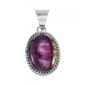 Native American Purple Oyster Sterling Silver Pendant AX129857