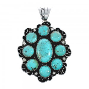 Native American Navajo Turquoise Sterling Silver Pendant AX129818