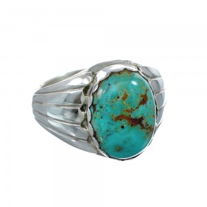 Native American Turquoise Sterling Silver Ring Size 12 AX129563