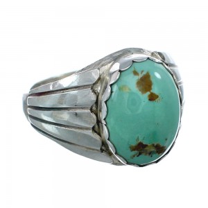 Native American Turquoise Sterling Silver Ring Size 12 AX129565