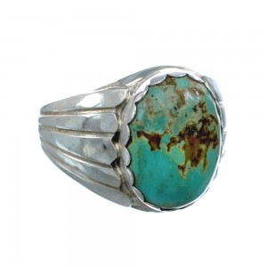 Native American Turquoise Sterling Silver Ring Size 10-3/4 AX129567
