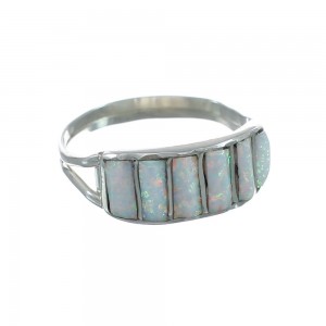 Opal Authentic Sterling Silver Zuni Ring Size 5-3/4 JX130019