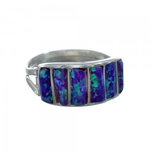 Purple Opal Authentic Sterling Silver Zuni Ring Size 7 JX130018