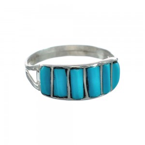 Turquoise Authentic Sterling Silver Zuni Ring Size 5-1/2 JX130032