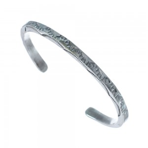 Genuine Sterling Silver Navajo Cuff Bracelet AX129748