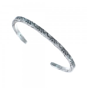 Genuine Sterling Silver Navajo Cuff Bracelet AX129751