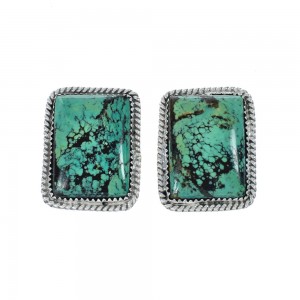 Native American Sterling Silver Turquoise Post Earrings AX130196