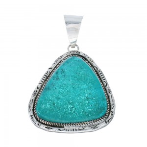 Navajo Authentic Turquoise Sterling Silver Pendant AX130207