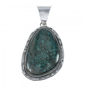 Navajo Turquoise Sterling Silver Pendant AX130213