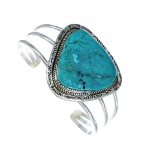 Sterling Silver Turquoise Navajo Cuff Bracelet AX130234