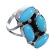 Sterling Silver Turquoise Native American Ring Size 7-1/2 EX29827