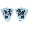 Genuine Sterling Silver Multicolor Inlay Zuni Hummingbird Post Earrings TX103547