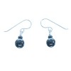 American Indian Navajo Hematite And Sterling Silver Bead Hook Dangle Earrings TX103609