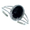 Onyx And Sterling Silver Native American Cuff Bracelet RX105397