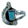 Zuni Turquoise Authentic Sterling Silver Leaf Ring Size 7-3/4 SX106295