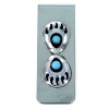 Sterling Silver And Turquoise Navajo Bear Paw Money Clip SX107277